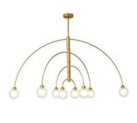 Lustres, Globe Rotatif En Laiton Satiné À 6 Lumières -Pension de Style Nordpour Salle À Manger, Salon, Chambre Et Restaurant/Noir Et Transparent/8 Lumières