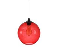 Lustres, Lampe à suspension boule de verre moderne V-intage Plafonnier industriel suspendue Lustre compatible avec le restaurant l'île vêtements Belle décoration E27(Rojo)
