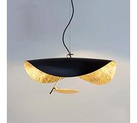 Lustres Lampe Pendentif Feuille D'or Lampe Suspendue LED Or Noir Mode Chapeau Lumière Créatif Personnalité Hauteur Lampe De Plafond Réglable Restaurant Lampe Suspension Lounge Cafe Bar Modern Living