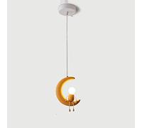 Lustres, Lampe Suspendue créative en Forme de Lune pour Chambre d'enfant, Lampes suspendues en résine, Lampe Suspendue en Verre à tête Unique, Lampes d'îlot pour la décoration de la Chambre à Coucher