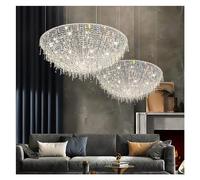 Lustres LED de luxe en perles de cristal compatibles avec les lampes suspendues de décoration de salon compatibles avec le plafond, éclairage domestique moderne, lustre chromé, plafonnierPendentif