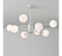 Lustres, Moderne Du Milieu Du Sièclependue Milk Moonnsion Led Nordsemi-Encastrée Pour Chambre À Coucher, Salle À Manger, Îlot de Cuisine, Salon/8 Lumières/A