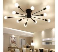 Lustres Moderne Industriel Semi-encastré Plafonnier Simplicité Lumière élégante pour Le Salon Salle à Manger Chambre à Coucher, Black, 10T