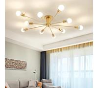 Lustres Moderne Industriel Semi-encastré Plafonnier Simplicité Lumière élégante pour Le Salon Salle à Manger Chambre à Coucher, Golden, 10T