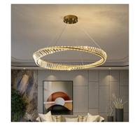 Lustres Modernes, suspensions en Cristal de Luxe pour Salon, Salle à Manger, Chambre, décoration intérieure, plafonnier Anneau, luminaire Suspendu (D80cm Neutre)