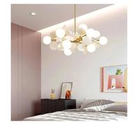 Lustres Nordiques de Luxe Modernes en Forme de Boule de Verre for Chambre d'enfant, Salon, Salle à Manger, décoration d'intérieur colorée, éclairages Suspendus(18 Heads White)