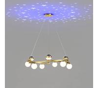 Lustres Plafonnier, Lampes suspendues, Lustre moderne à LED pour chambre d'enfant, Plafonnier étoile de dessin animé, Lampe suspendue en fer doré, Compatible avec le salon et la salle à manger LWX