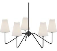 Lustres Plafonniers Lustres Classiques à 5 Bras Or Poli avec Lin Noir s, 200W, D30/76CM Or/Noir (null Noir/Blanc)
