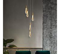 Lustres, plafonniers, suspensions, Lustre Moderne en Cristal, idéal pour Un escalier, Une Grande Lampe LED en Cristal, Un Long luminaire Suspendu pour Un Hall d'entrée ou Une Villa