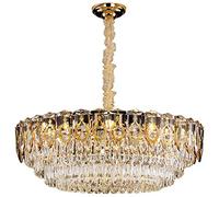 Lustres pour Chambres à Coucher rangée Ronde, luminaires de en Cristal LED Modernes éclairage Suspendu Rond, lumières suspendues pour Salon Salle à Manger Cuisine, 80 cm