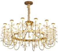 Lustres Suspendus, Lustre en Cristal de Luxe à Fleurs, luminaire Suspendu Moderne en Cristal K9, luminaire de Plafond doré Compatible avec Le Hall d'entrée, la Salle à ma
