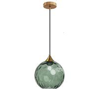 Lustres Suspendus Modernes d'intérieur en Forme de Globe en Verre, Support en Bronze doré avec Boule en Verre colorée, Lampe Suspendue réglable pour Salon, îlot de Cuisine, Salle à Manger, Chambre à