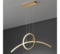 Lustresndu À Led 36 W À Intensité Variable, Éclairagependu Au-Desde La Table À Manger, Linéaire,Spendus Modernes Pour Salle À Manger, Cuisine Et Îlot de Cuisine/Or/A