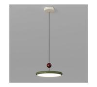 Lustresndu Moderne À Led -Pension À Disque À Intensité Variable, Élégant Vert Et Crème, Plafonnier Réglable En Hauteur Pour Îlot de Cuisine, Salle À Manger Et Chambre./Vert/A