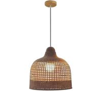 Lustresnsion En Rotin de 35,5 Cm, Culot E26, Abat-Jour En Forme de Dôme Naturel Tissé À La Main, Avec Cordon Réglable, Éclairage Bohème Pour Îlot de Cuisine, Salle À Manger Et Salon/25 Cm/A