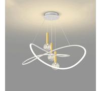Lustresnsion Semi-Encastrée, de Salle À Manger À Led 36 W À Intensité Variable 3 Couleursndu Moderne Pour Table À Manger, Hauteur Réglable, Pour Îlot de Cuisine Et Salon/Blanc/A