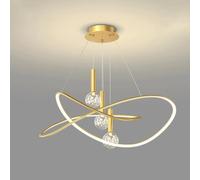 Lustresnsion Semi-Encastrée, de Salle À Manger À Led 36 W À Intensité Variable 3 Couleursndu Moderne Pour Table À Manger, Hauteur Réglable, Pour Îlot de Cuisine Et Salon/Or/A