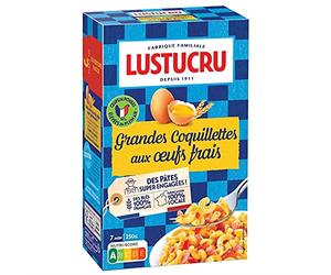 LUSTUCRU - Grande Coquillette Aux Oeufs 250G - Lot De 4