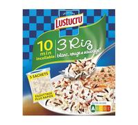 LUSTUCRU - Mélange de Riz Blanc, Rouge et Sauvage, Texture Parfaite et Saveur Authentique (5 sachets de 90g) - Le Lot De 4