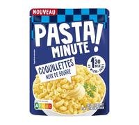 LUSTUCRU - Pasta Minute Pâtes Coquillettes Nature - Sans colorant · Sans conservateur · Sachet Micro-Ondable - Prêt en 1 min 30 au Micro-Ondes - la barquette de 220g - Le Lot De 4