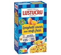 LUSTUCRU Pâtes Aux Oeufs Frais Spaghetti Courts | 250g | Saveur et texture authentiques | Cuisine gourmande et rapide - Lot De 4