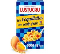 LUSTUCRU - Pâtes Coquillettes Gourmandes, Texture Fondante pour Repas Familial (500g) - Le Lot De 4
