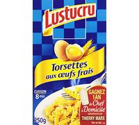 Lustucru Pâtes Torsettes aux œufs frais 250 g - Lot de 6