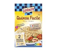 LUSTUCRU - Quinoa Facile Boulgour - Mélange Quinoa et Boulgour · 2 Sachets Cuisson - Prêt en 5 Minutes - la boite de 2 sachets de 300g - Le Lot De 4