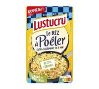 LUSTUCRU - Riz à Poêler Petits Légumes - Extra Gourmand en 8 min - Carottes, Petits Pois - Légumes Vrais - le paquet de 375g - Le Lot De 4