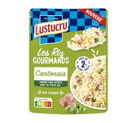LUSTUCRU - Riz cantonais - Sans colorant · Œufs de plein air · Jambon sans nitrite · Prêt en 2 min micro-ondes · Idéal Bureau, Pique-Nique et Repas Express - le paquet de 220g - Le Lot De 4