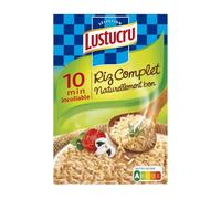 LUSTUCRU - Riz Long Complet Prêt en 10 min, Texture Légère et Goût Naturel (Boîte 450g) - lot de 4 - Vendu par Lot