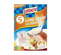 LUSTUCRU - Riz Long Grain Incollable 5min - Délicieux riz incollable prêt en 5 minutes - la boîte de 450g - Le Lot De 4