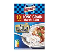 LUSTUCRU - Riz Long Grain Incollable - Prêt en 10 min - Format Familial 900 g - Pratique pour Toute la Semaine - la boîte de 900g - Le Lot De 4