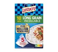 LUSTUCRU SELECTION - Riz long incollable 10 min, Pratique et Savoureux, 5 sachets de 180 g - Lot de 4