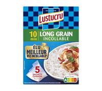 LUSTUCRU SELECTION - Riz Long Incollable 10 Min, Sachets Cuisson Rapide, Lot de 5 x 90 g - Lot De 4