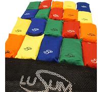 Lusum Lot de 20 poufs remplis de grains de maïs naturels et comprend un sac de rangement en maille qui reste frais
