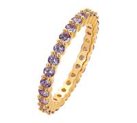 LUTAKU Bague d'éternité empilable avec zircones multiples - Symbole d'amour sans fin pour femmes pour cadeaux, Laiton, Zircone