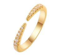 LUTAKU Bagues empilables délicates en cristal ouvert : pierres précieuses minimalistes pour mariages et fiançailles, pierre de naissance, cadeau pour femme, Laiton, Zircone