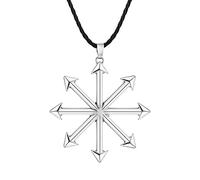 LUTAKU Collier avec pendentif étoile magique du chaos - Symbole du Chaos - Pour homme et femme - Chaîne de cou - Symbole satanique, Cuir