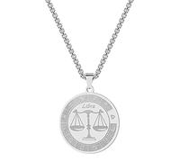 LUTAKU Collier avec pendentif signe du zodiaque pour homme et femme - 12 constellations - Acier inoxydable - Astrologie - Cadeau d'anniversaire, Acier inoxydable