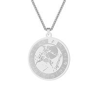 LUTAKU Collier avec pendentif signe du zodiaque pour homme et femme - Breloque en acier inoxydable - Cadeau d'anniversaire, Acier inoxydable