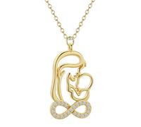 LUTAKU Collier d'amour maternel à la mode : serti de pierres de zirconium, bijoux commémoratifs de grossesse et nouveau-né, cadeau pour les nouvelles mamans