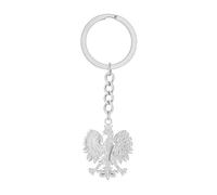 LUTAKU Porte-clés en acier inoxydable avec blason de la Pologne - Style ethnique rétro - Pour femmes et hommes - Pour sacs - Pour sœurs et frères - Cadeaux d'anniversaire