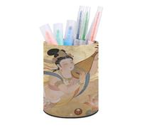 Lute Fairy in the Clouds Porte-crayons rond multifonction mignon décoration de bureau tasses à crayons design simple en cuir PU pour la maison et le bureau