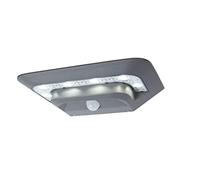 Lutec 563800042 Applique Ghost Solar 1L PIR, Métal, Intégré, 2.4 W, Gris