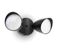 LUTEC 6222B 3500 Lumen 32 W 28 LED Projecteur Extérieur Double Tête Plein Métal Étanche Applique Murale Sécurité Extérieur 5000K pour Patio, Jardin, Cour, Noir