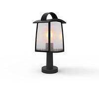LUTEC 7273602012 Lampe de Base Kelsey pour E27 jusqu'à Max. 40 W, avec Verre à Bulles, Aluminium moulé Robuste, Convient aux Ampoules LED, Anthracite, Wegeleuchte 40cm