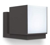 LUTEC Applique murale d'extérieur LED Cuba, lampe d'extérieur moderne en aluminium anthracite et polycarbonate blanc, applique murale rotative à 350 °, avec effets lumineux sur le mur, lampe