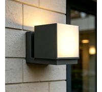 LUTEC Applique murale d'extérieur moderne à LED Cuba, applique murale d'intérieur extérieure rotative en aluminium, blanc chaud 3000K, étanche pour porte d'entrée, terrasse