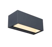 LUTEC Gemini Applique murale d'extérieur LED moderne en aluminium anthracite 1230 lm Lumière blanche chaude 3000 K Applique murale rectangulaire avec effet haut et bas